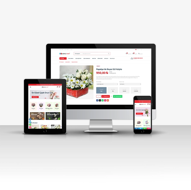 Çiçekçi İnternet Sitesi (GELİŞMİŞ E-TİCARET MODÜLLÜ - Yeni Dil Sistemli)